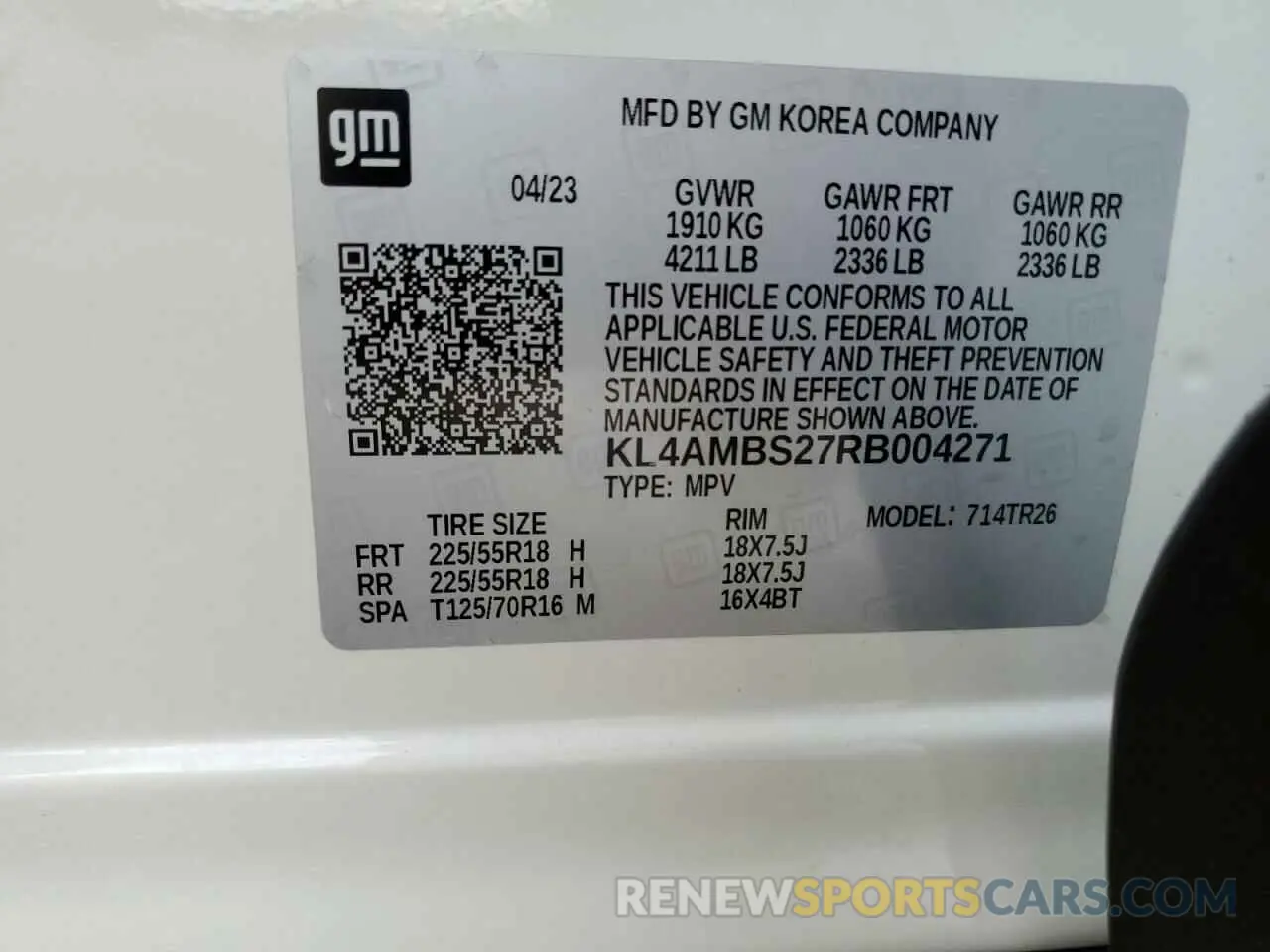 13 Photograph of a damaged car KL4AMBS27RB004271 BUICK ENCORE 2024