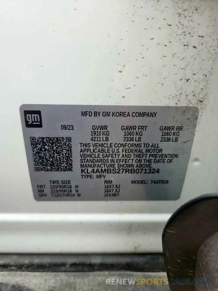 14 Photograph of a damaged car KL4AMBS27RB071324 BUICK ENCORE 2024