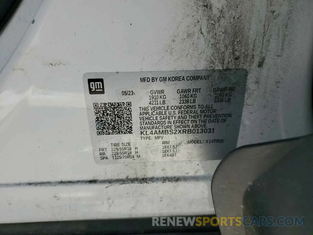 13 Photograph of a damaged car KL4AMBS2XRB013031 BUICK ENCORE 2024