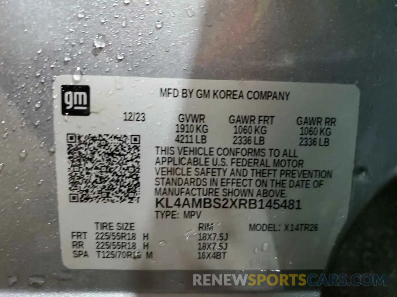 13 Photograph of a damaged car KL4AMBS2XRB145481 BUICK ENCORE 2024