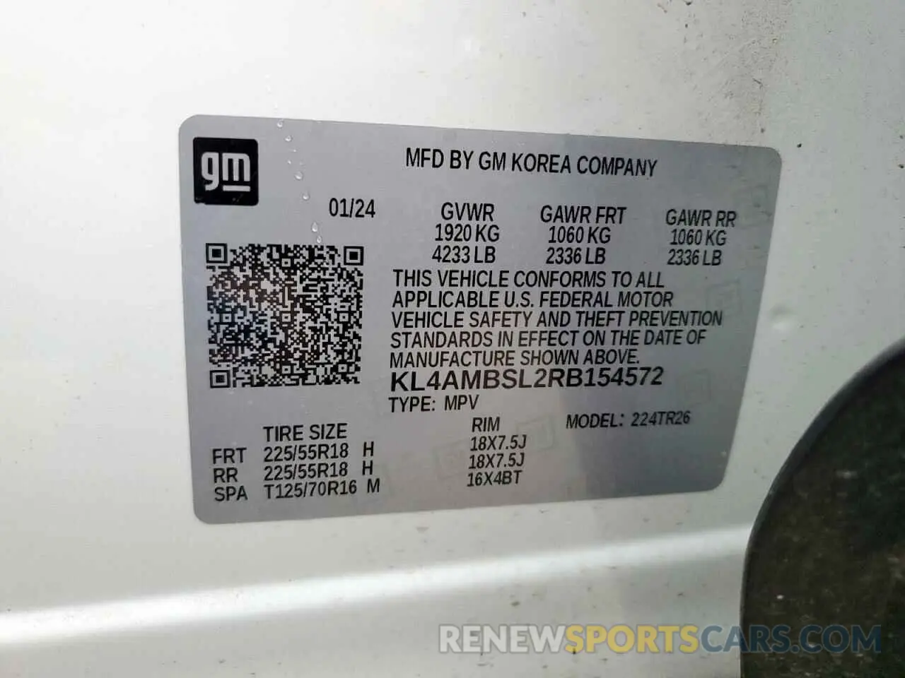 13 Photograph of a damaged car KL4AMBSL2RB154572 BUICK ENCORE 2024