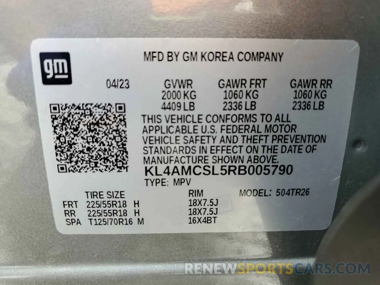 13 Photograph of a damaged car KL4AMCSL5RB005790 BUICK ENCORE 2024