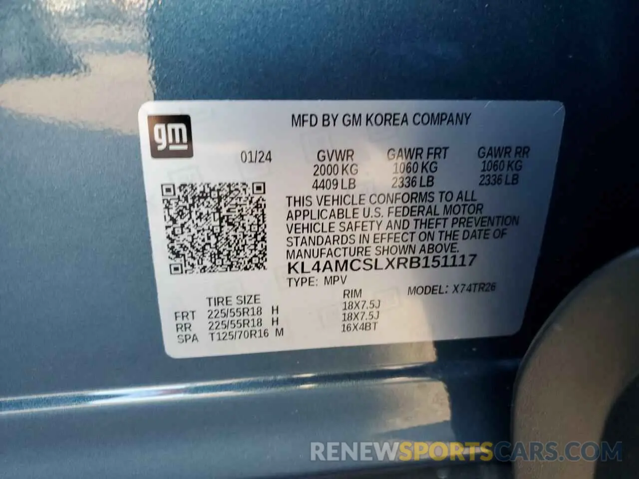 13 Photograph of a damaged car KL4AMCSLXRB151117 BUICK ENCORE 2024