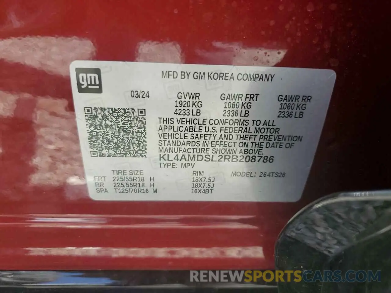 13 Photograph of a damaged car KL4AMDSL2RB208786 BUICK ENCORE 2024
