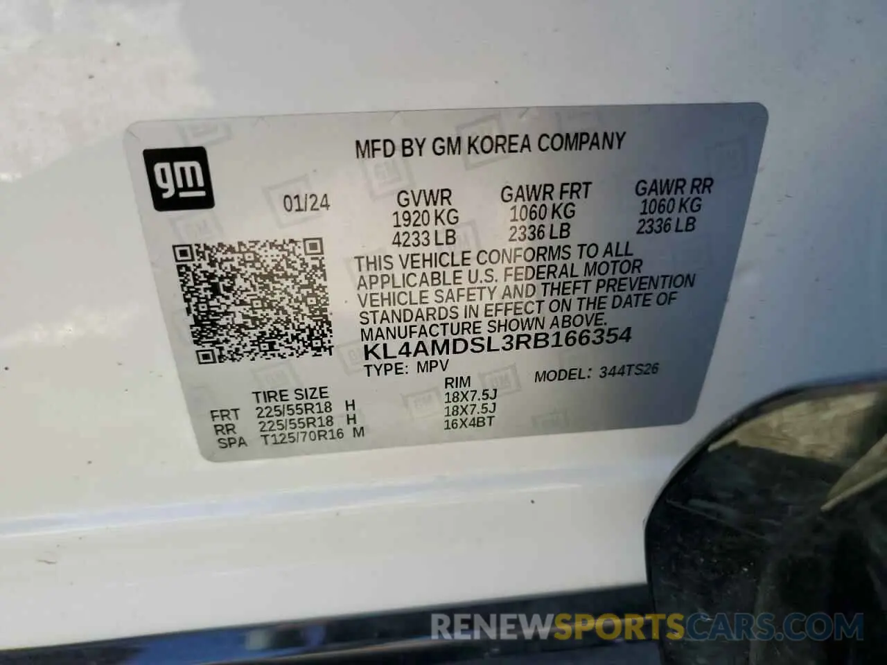 14 Photograph of a damaged car KL4AMDSL3RB166354 BUICK ENCORE 2024