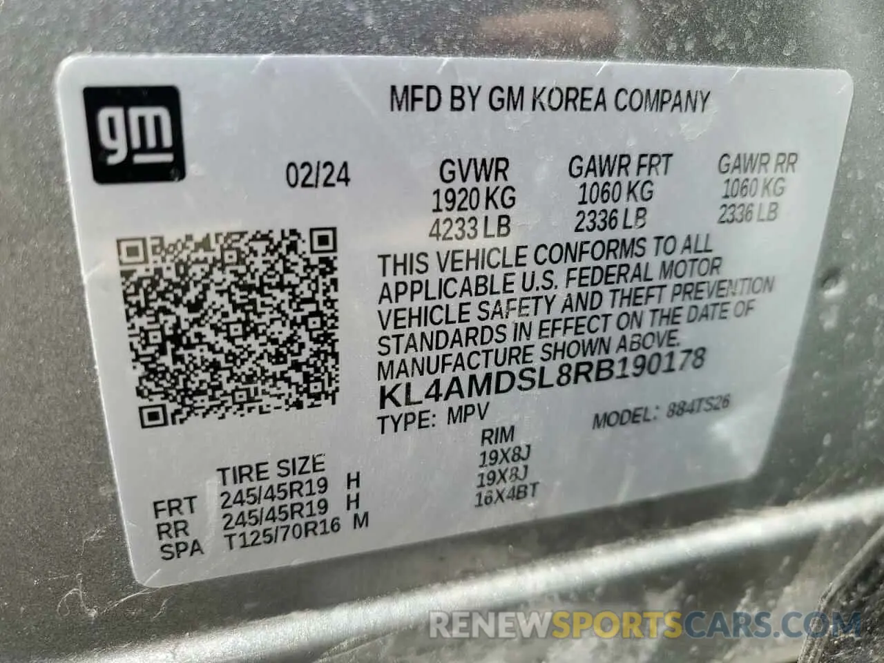 13 Photograph of a damaged car KL4AMDSL8RB190178 BUICK ENCORE 2024