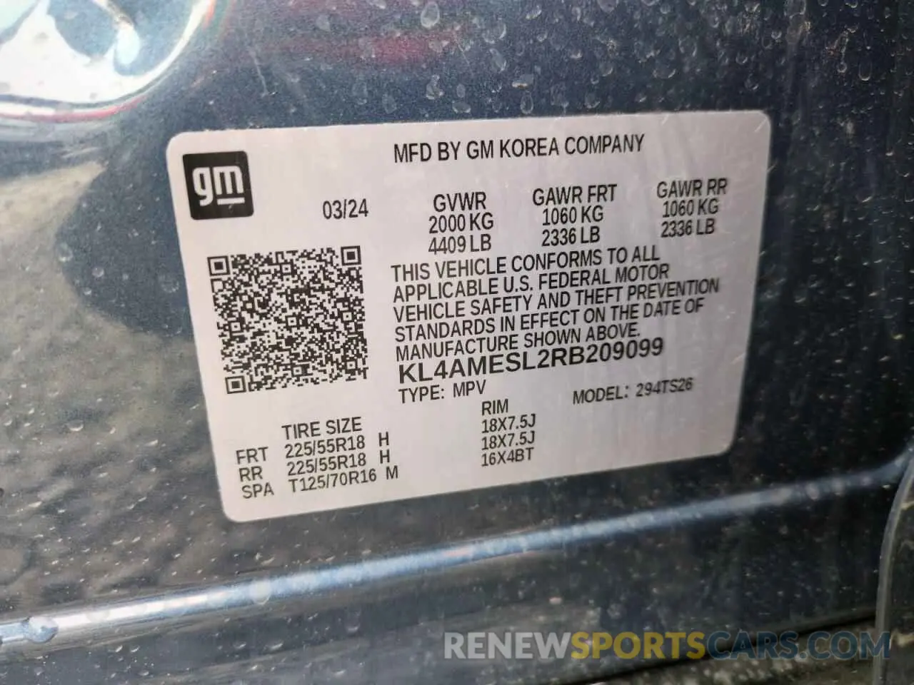 12 Photograph of a damaged car KL4AMESL2RB209099 BUICK ENCORE 2024
