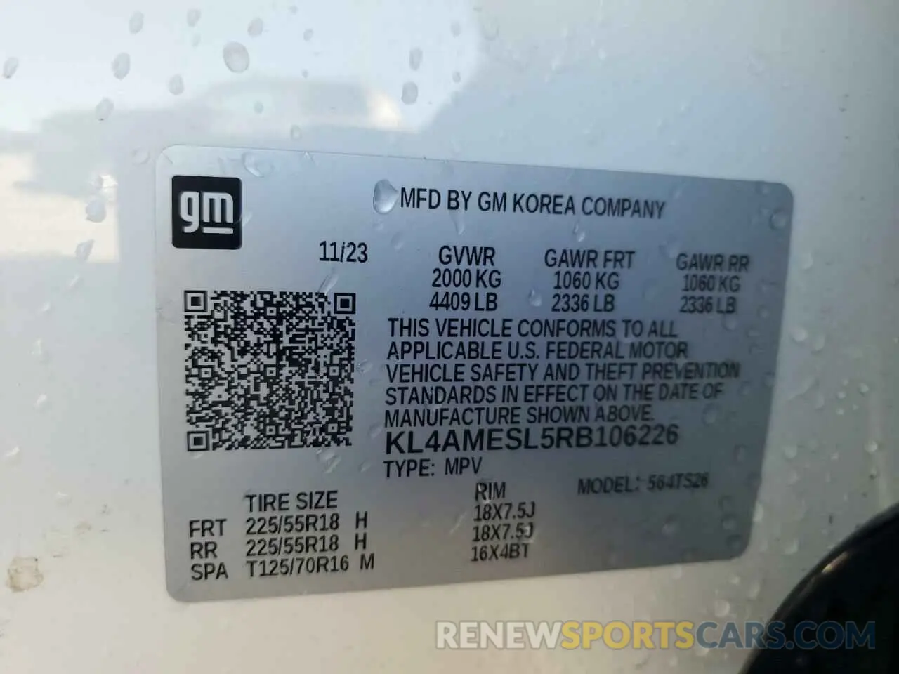 13 Photograph of a damaged car KL4AMESL5RB106226 BUICK ENCORE 2024
