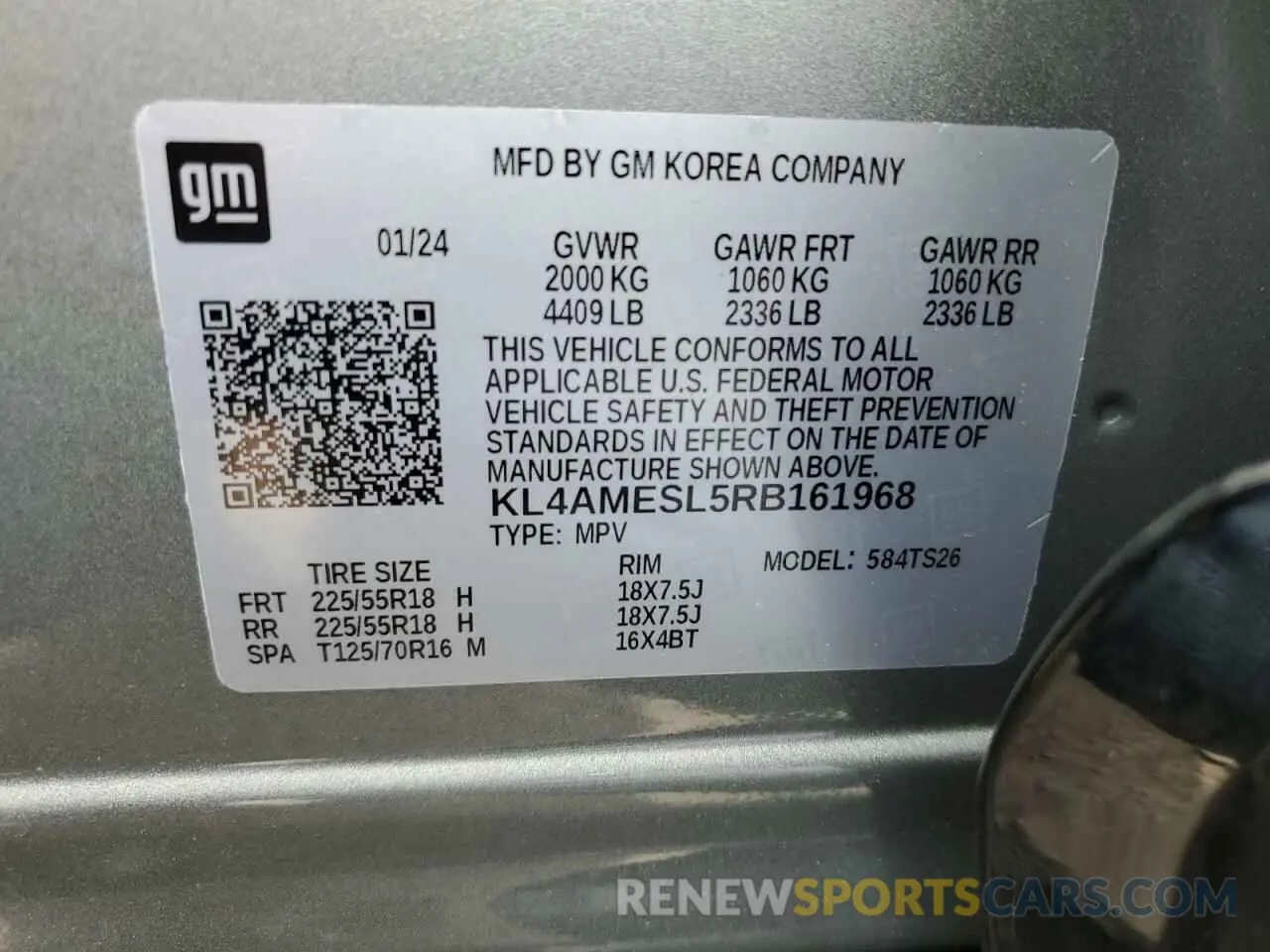 14 Photograph of a damaged car KL4AMESL5RB161968 BUICK ENCORE 2024