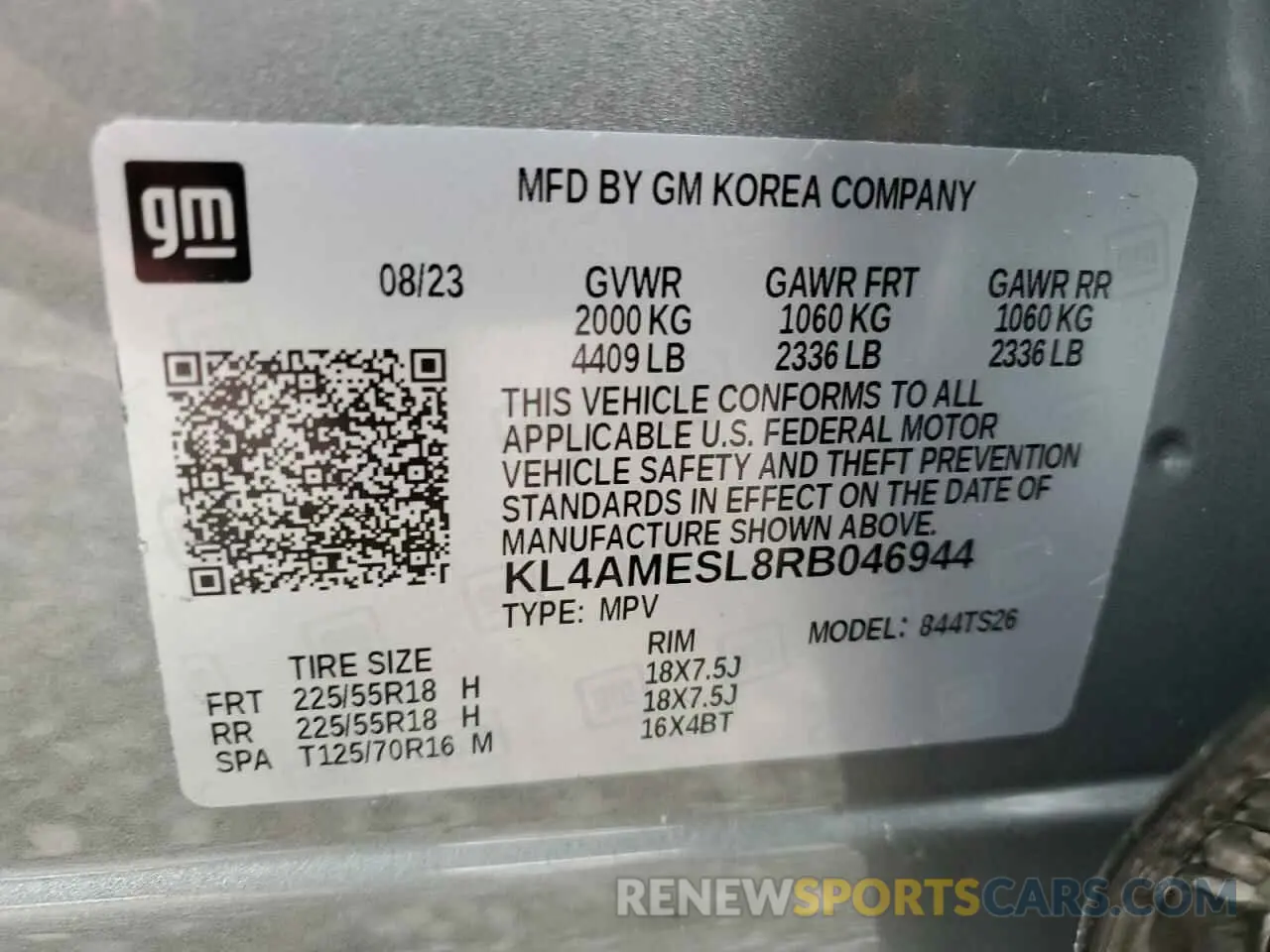 13 Photograph of a damaged car KL4AMESL8RB046944 BUICK ENCORE 2024