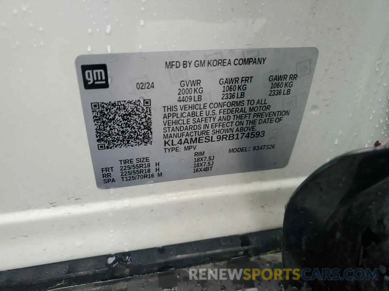 13 Photograph of a damaged car KL4AMESL9RB174593 BUICK ENCORE 2024