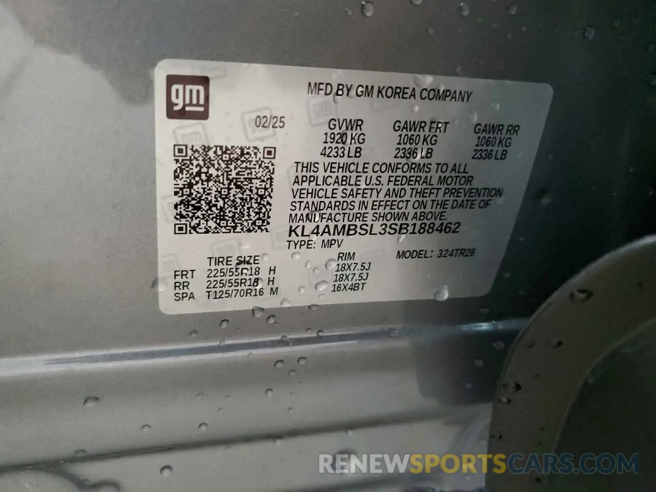 14 Photograph of a damaged car KL4AMBSL3SB188462 BUICK ENCORE 2025