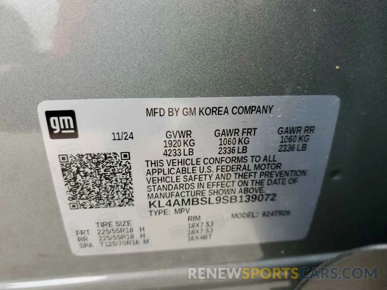 13 Photograph of a damaged car KL4AMBSL9SB139072 BUICK ENCORE 2025
