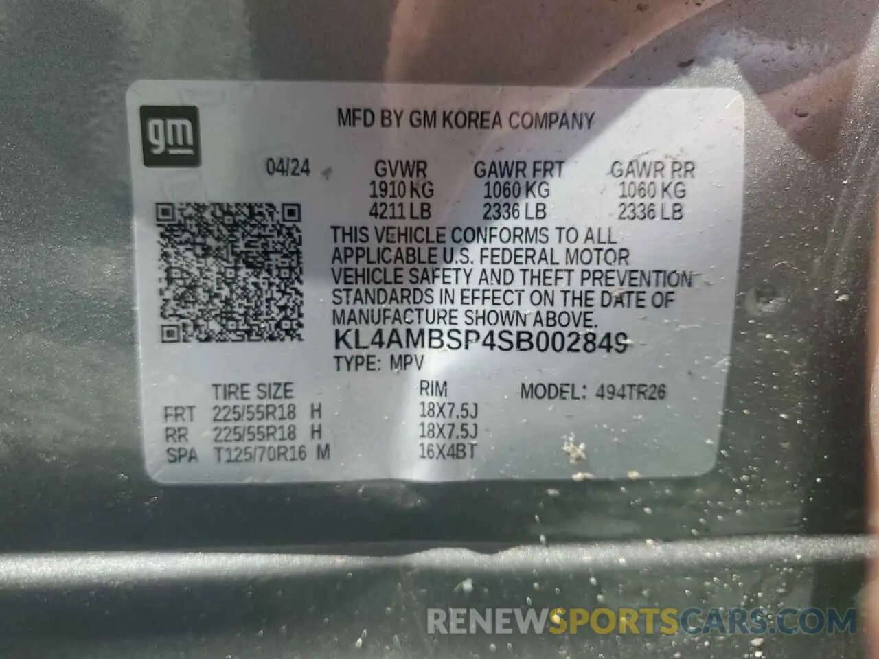 13 Photograph of a damaged car KL4AMBSP4SB002849 BUICK ENCORE 2025