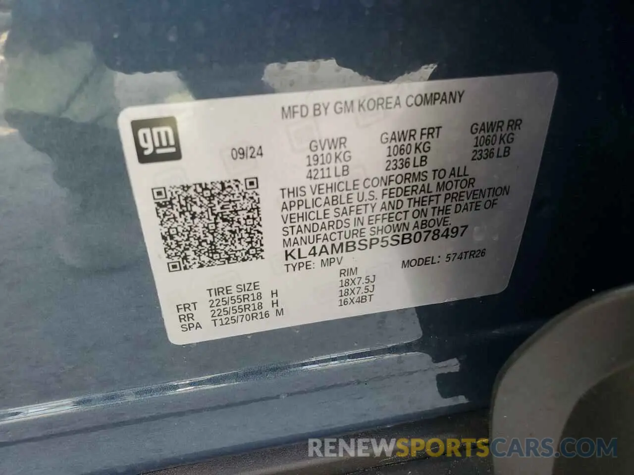13 Photograph of a damaged car KL4AMBSP5SB078497 BUICK ENCORE 2025