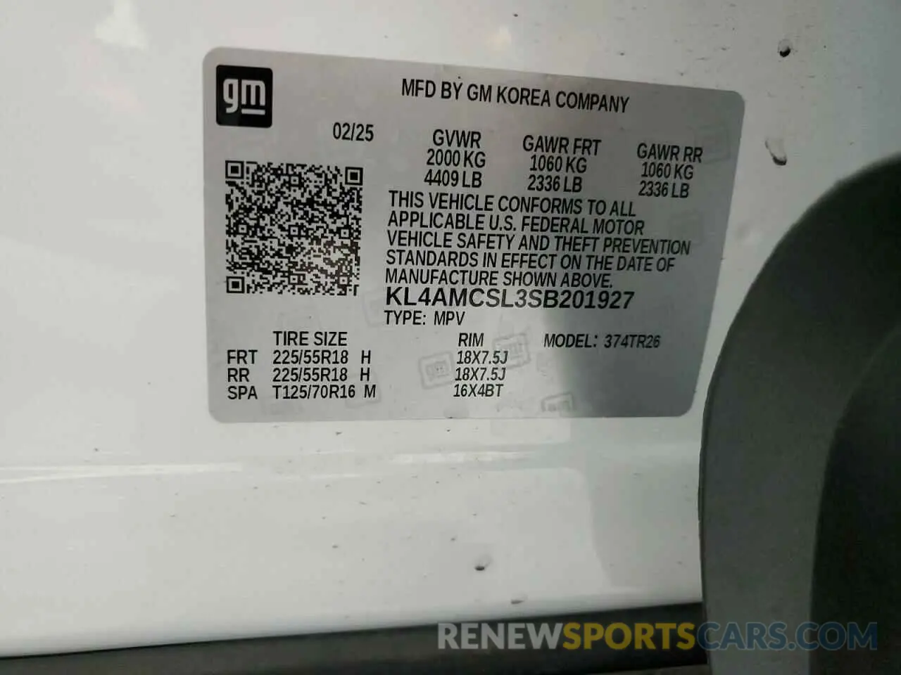 13 Photograph of a damaged car KL4AMCSL3SB201927 BUICK ENCORE 2025
