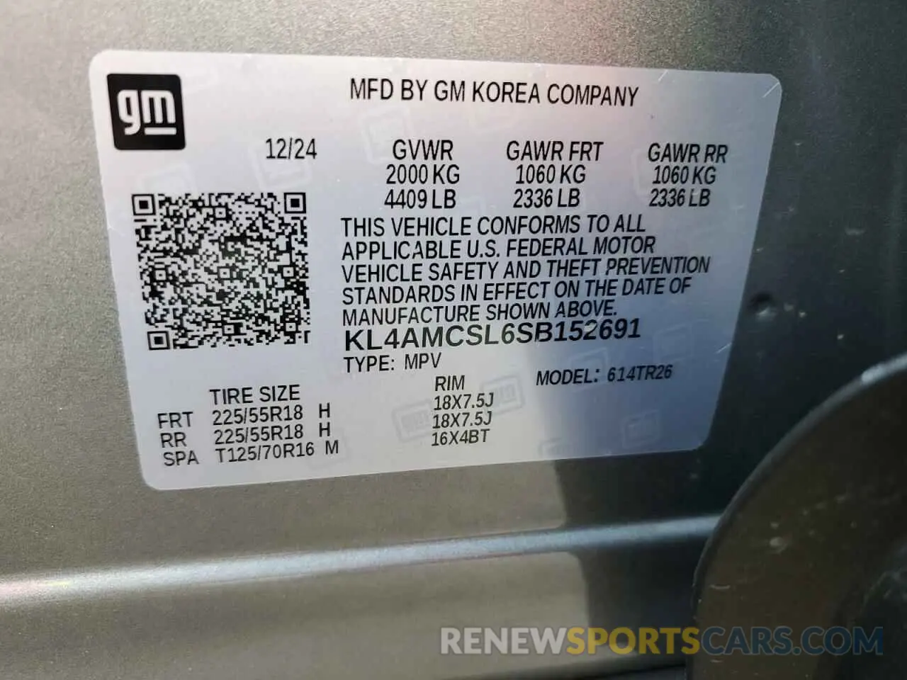 14 Photograph of a damaged car KL4AMCSL6SB152691 BUICK ENCORE 2025