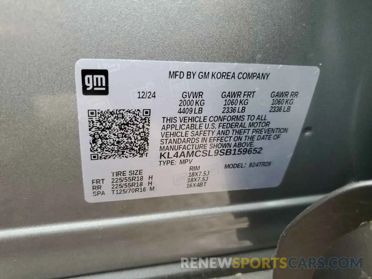 14 Photograph of a damaged car KL4AMCSL9SB159652 BUICK ENCORE 2025