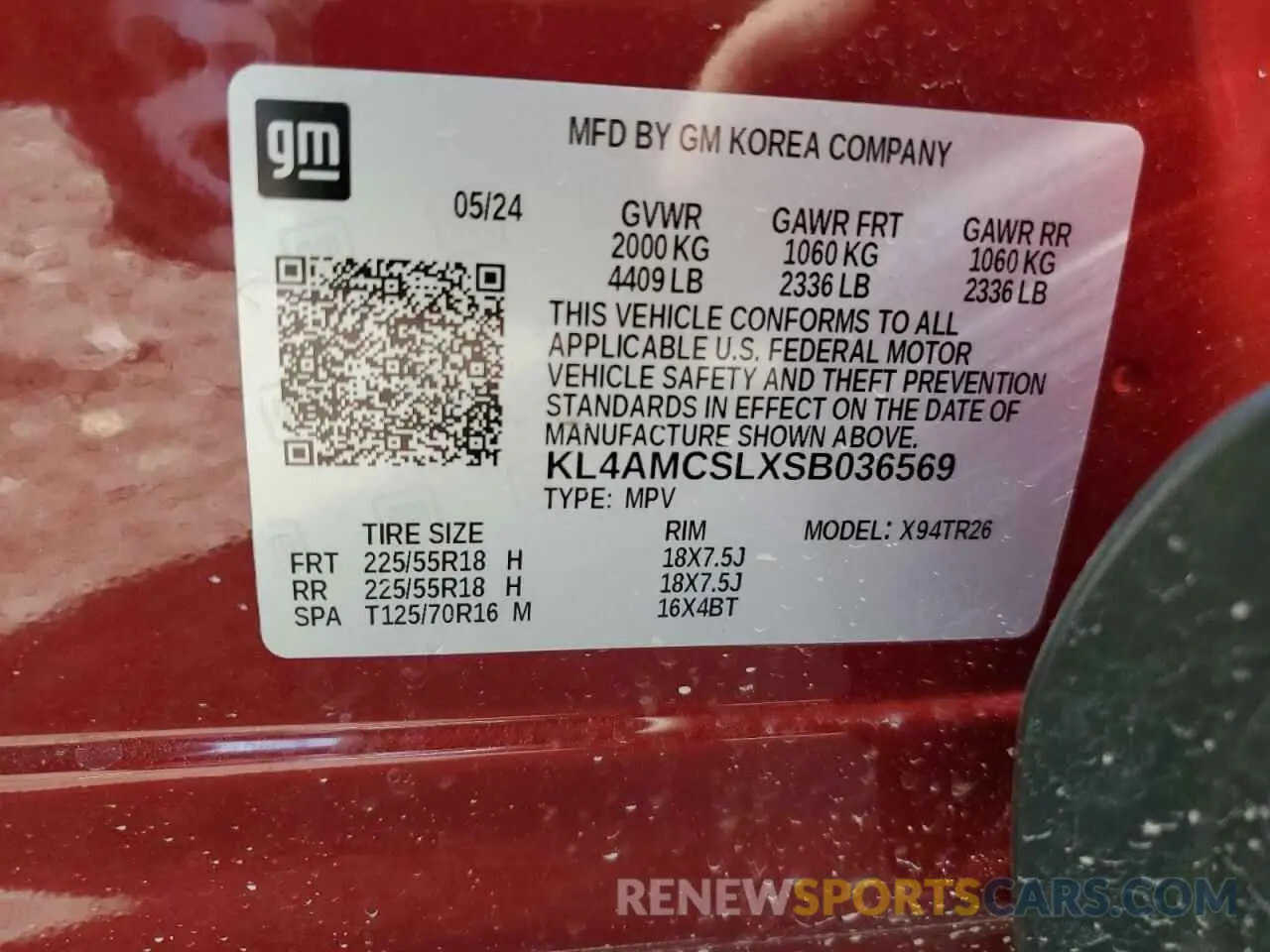 13 Photograph of a damaged car KL4AMCSLXSB036569 BUICK ENCORE 2025