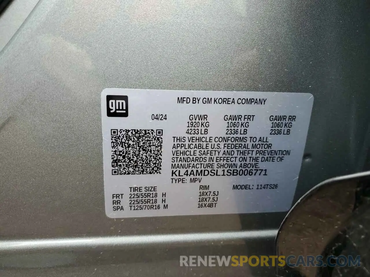13 Photograph of a damaged car KL4AMDSL1SB006771 BUICK ENCORE 2025