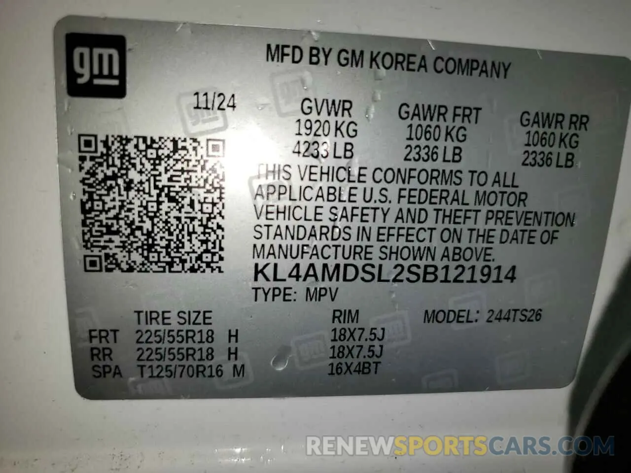 16 Photograph of a damaged car KL4AMDSL2SB121914 BUICK ENCORE 2025