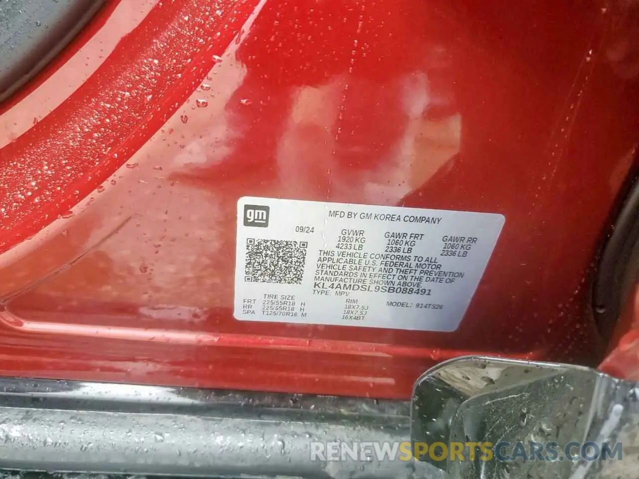 14 Photograph of a damaged car KL4AMDSL9SB088491 BUICK ENCORE 2025