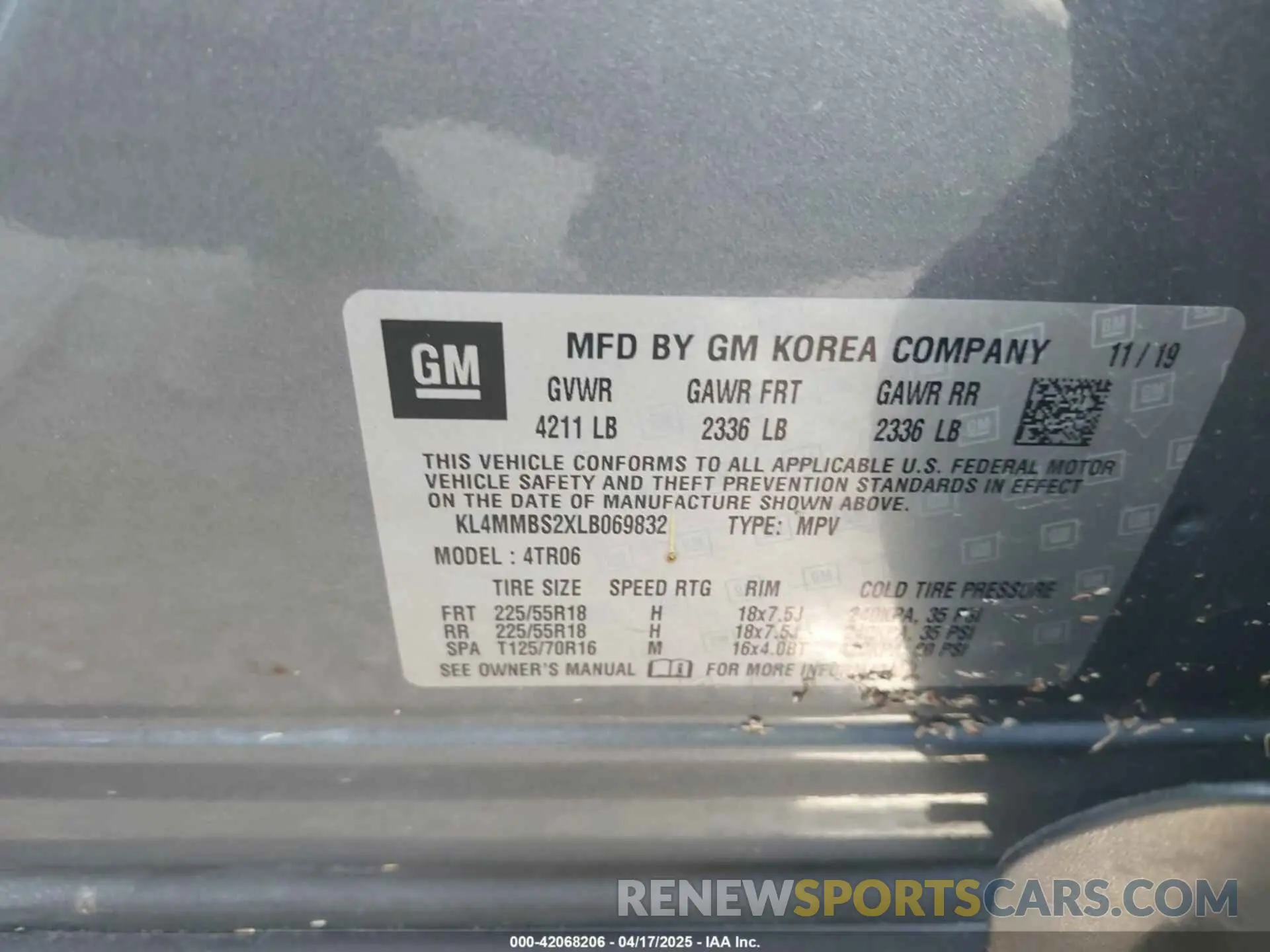 9 Photograph of a damaged car KL4MMBS2XLB069832 BUICK ENCORE GX 2020