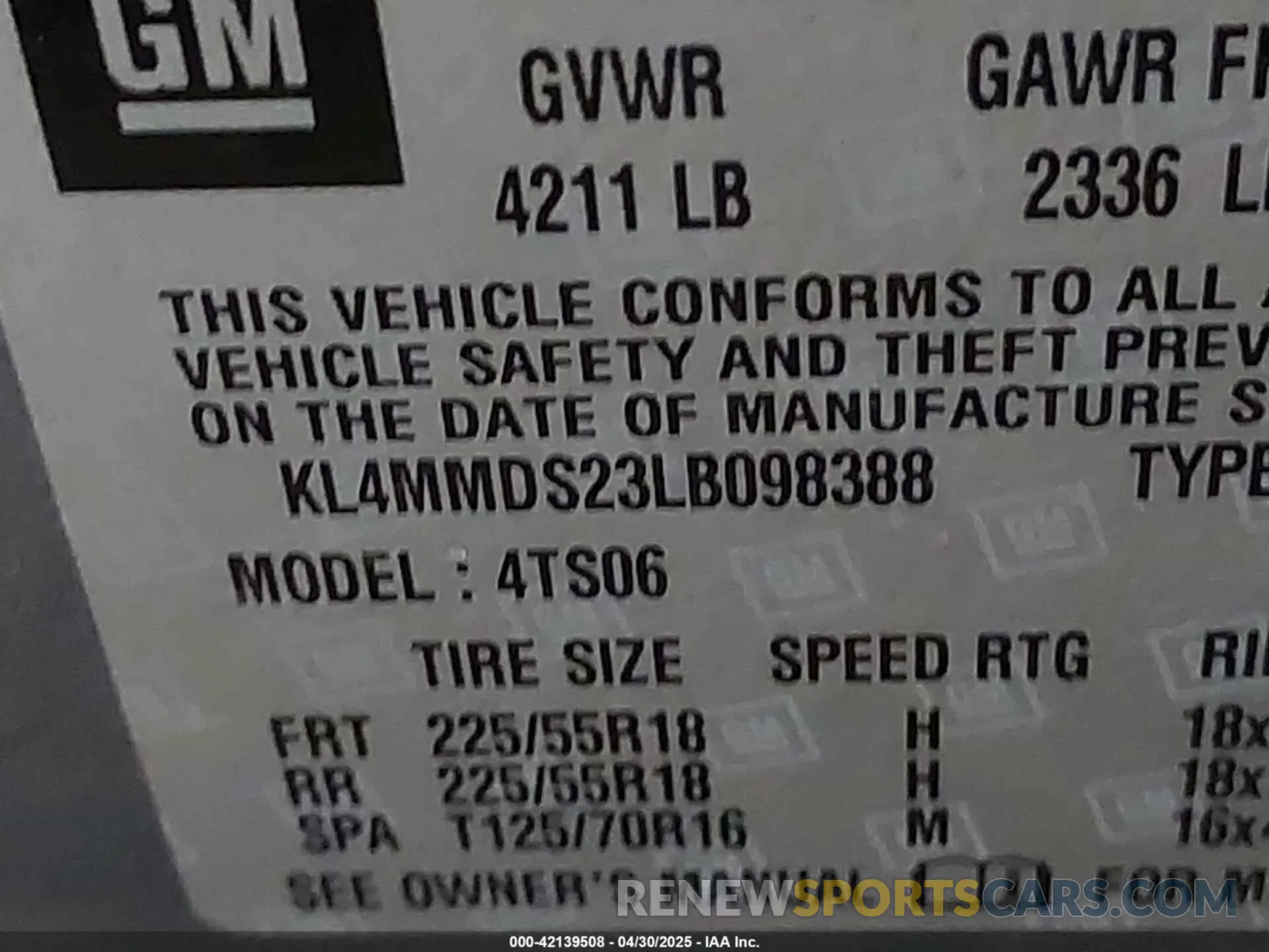 9 Photograph of a damaged car KL4MMDS23LB098388 BUICK ENCORE GX 2020