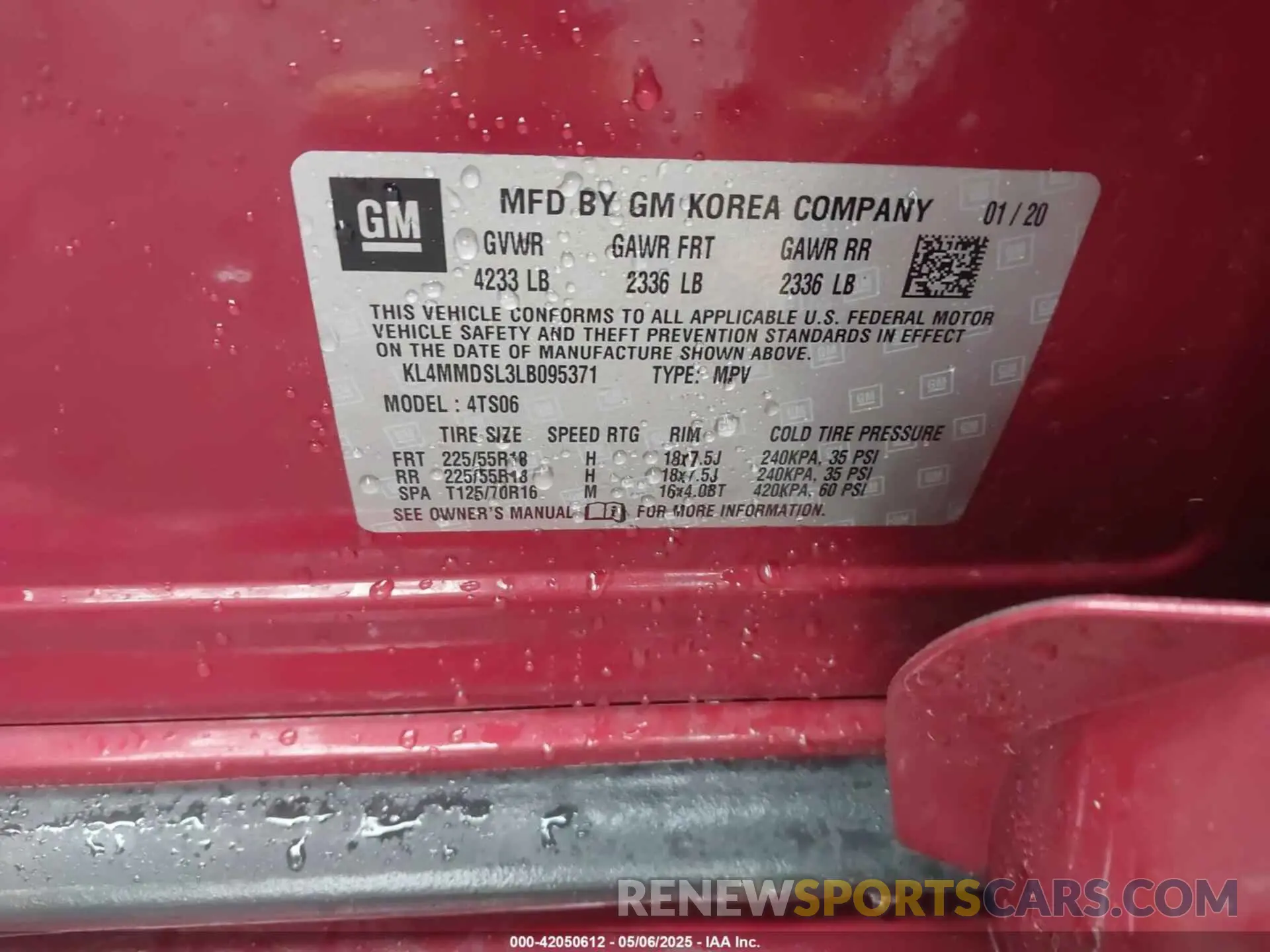 9 Photograph of a damaged car KL4MMDSL3LB095371 BUICK ENCORE GX 2020