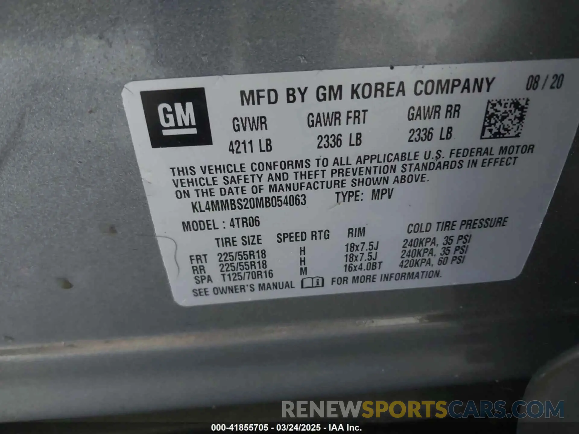 9 Photograph of a damaged car KL4MMBS20MB054063 BUICK ENCORE GX 2021