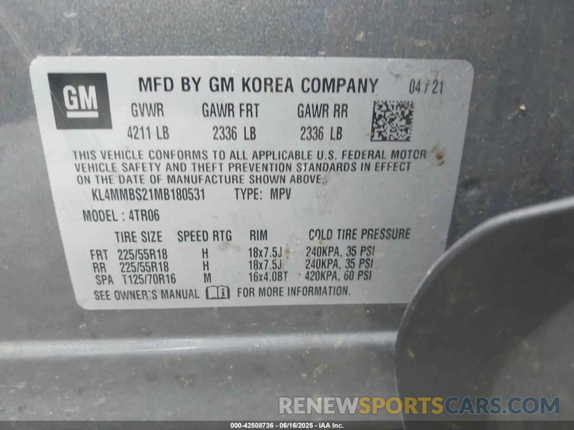 9 Photograph of a damaged car KL4MMBS21MB180531 BUICK ENCORE GX 2021