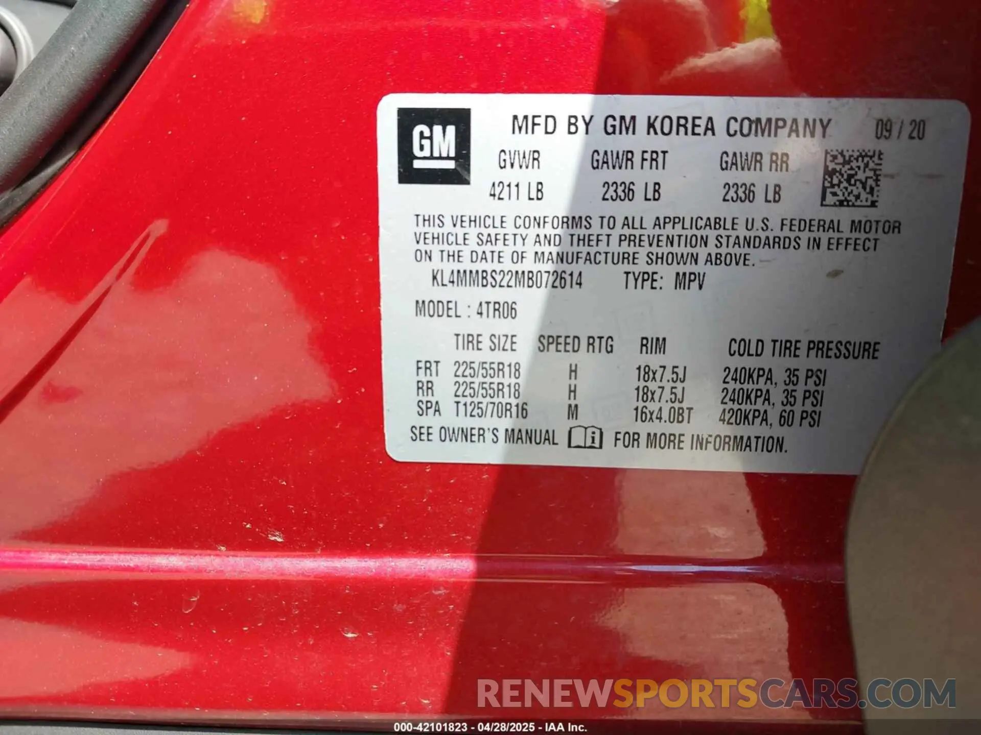 9 Photograph of a damaged car KL4MMBS22MB072614 BUICK ENCORE GX 2021