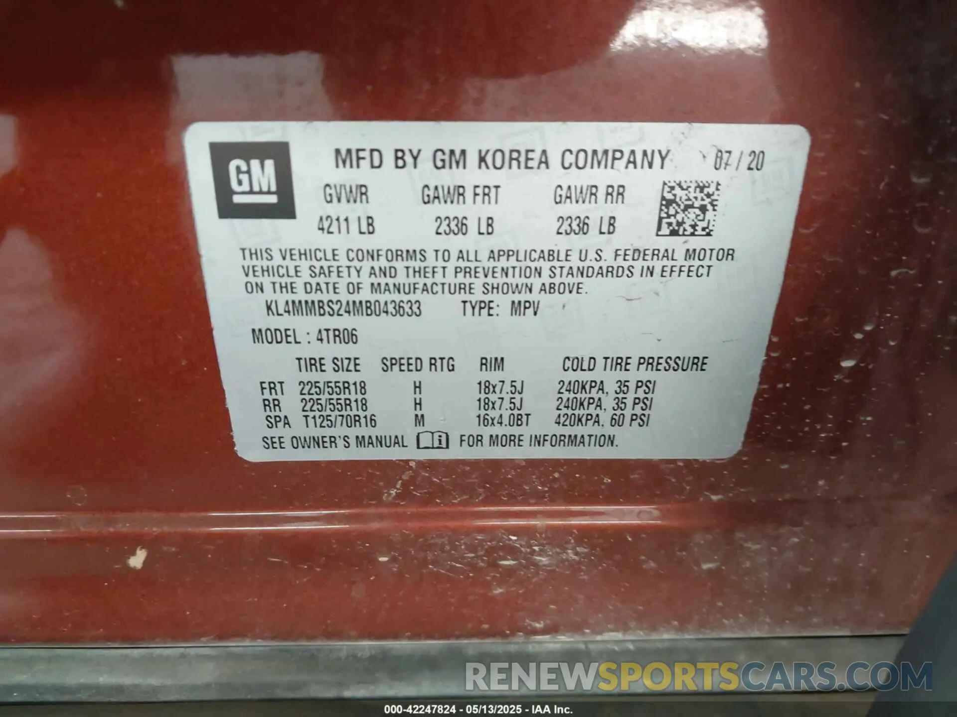 9 Photograph of a damaged car KL4MMBS24MB043633 BUICK ENCORE GX 2021