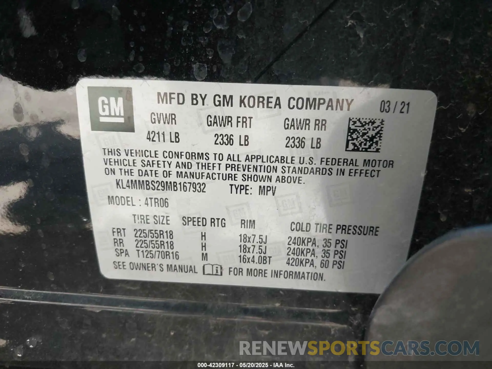 9 Photograph of a damaged car KL4MMBS29MB167932 BUICK ENCORE GX 2021