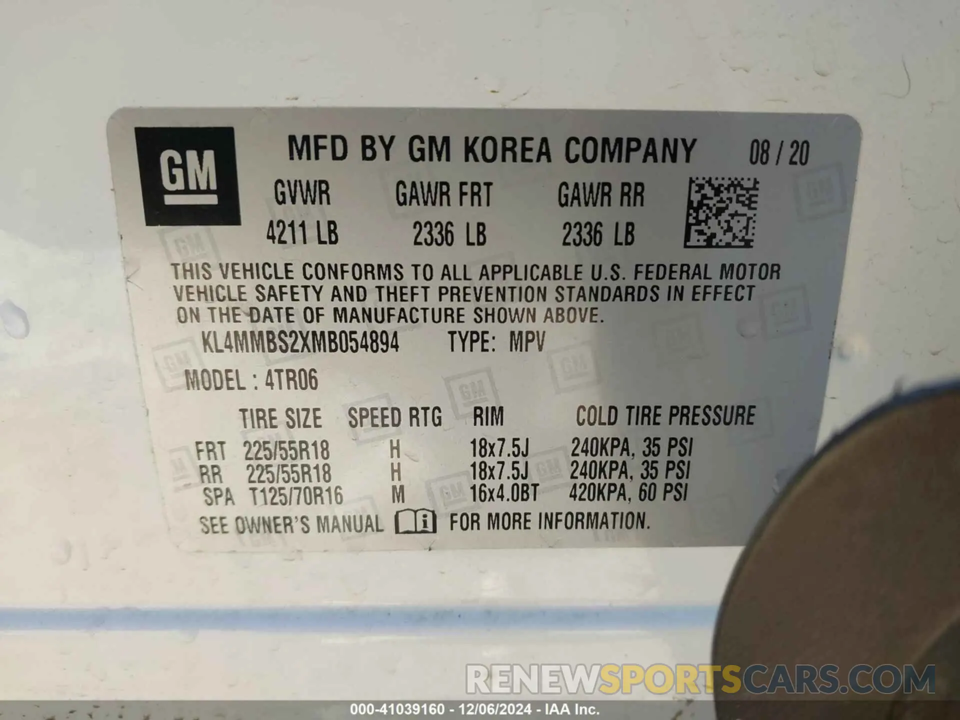 9 Photograph of a damaged car KL4MMBS2XMB054894 BUICK ENCORE GX 2021