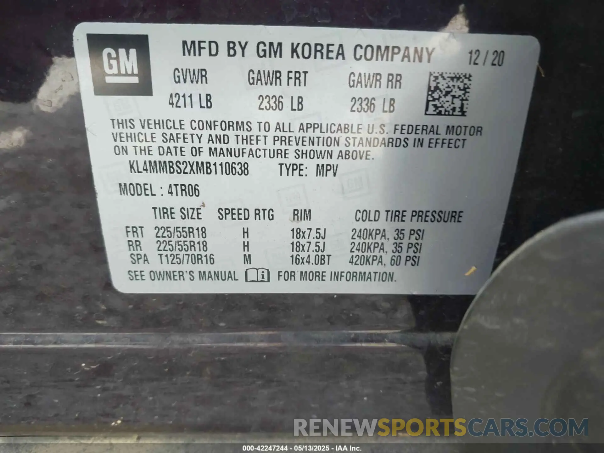 9 Photograph of a damaged car KL4MMBS2XMB110638 BUICK ENCORE GX 2021
