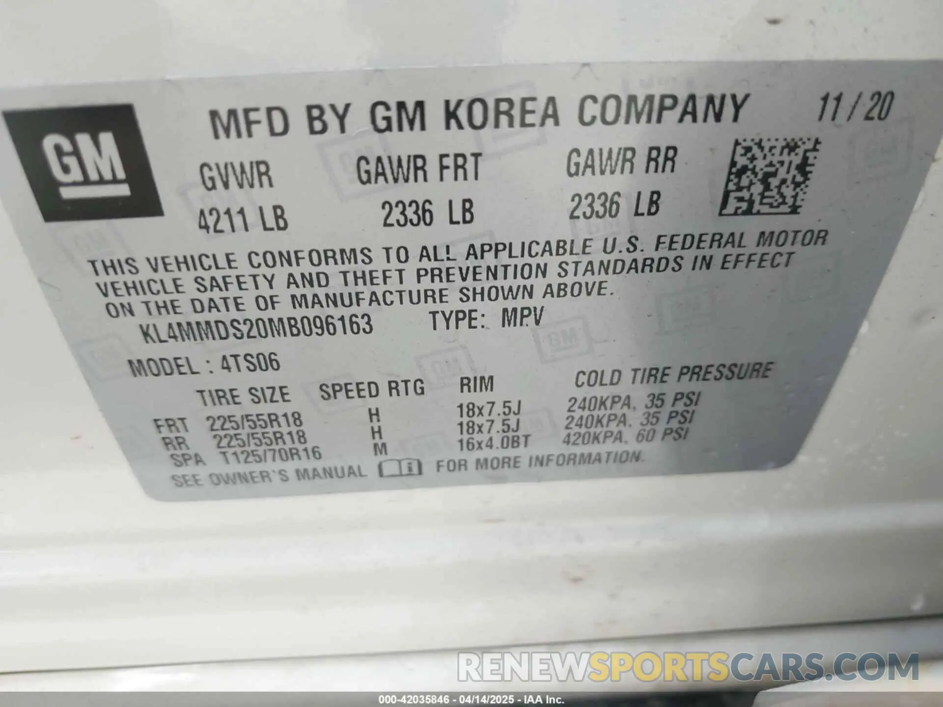 9 Photograph of a damaged car KL4MMDS20MB096163 BUICK ENCORE GX 2021