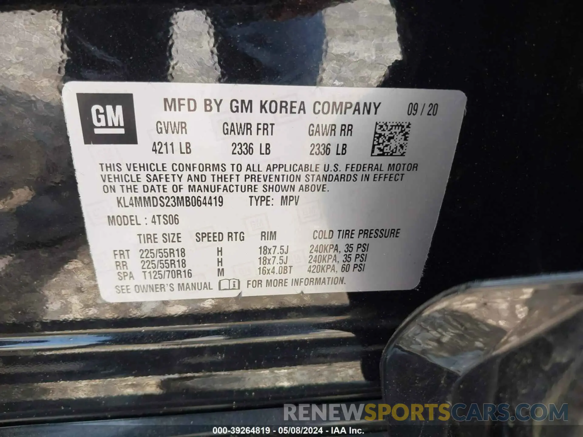 9 Photograph of a damaged car KL4MMDS23MB064419 BUICK ENCORE GX 2021