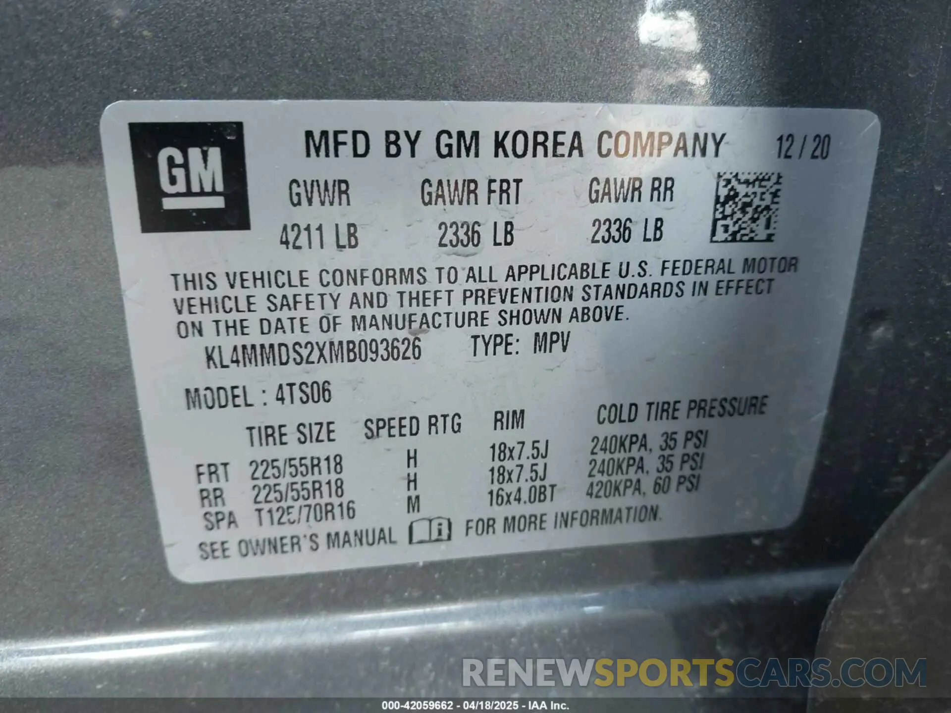 9 Photograph of a damaged car KL4MMDS2XMB093626 BUICK ENCORE GX 2021