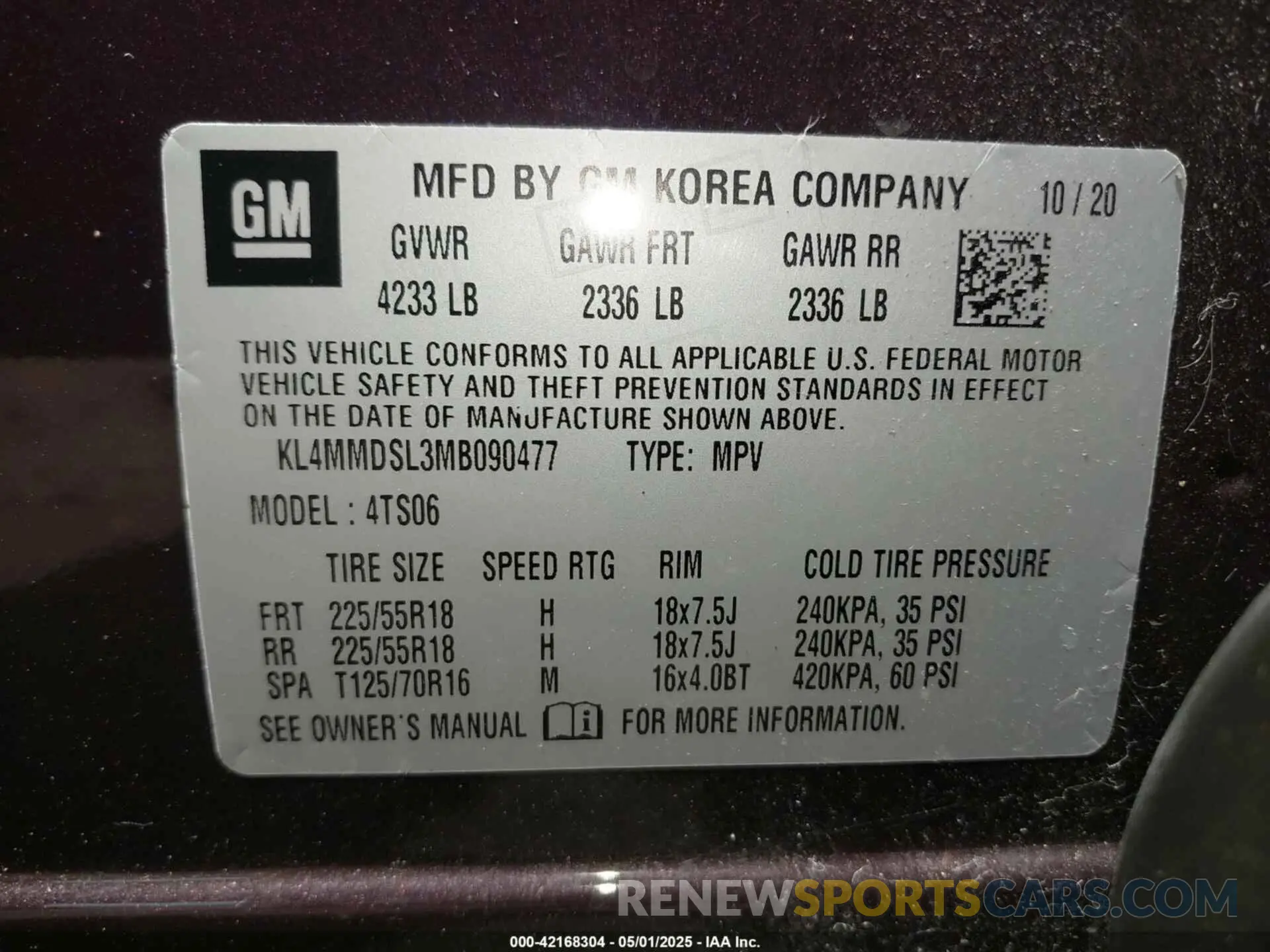 9 Photograph of a damaged car KL4MMDSL3MB090477 BUICK ENCORE GX 2021