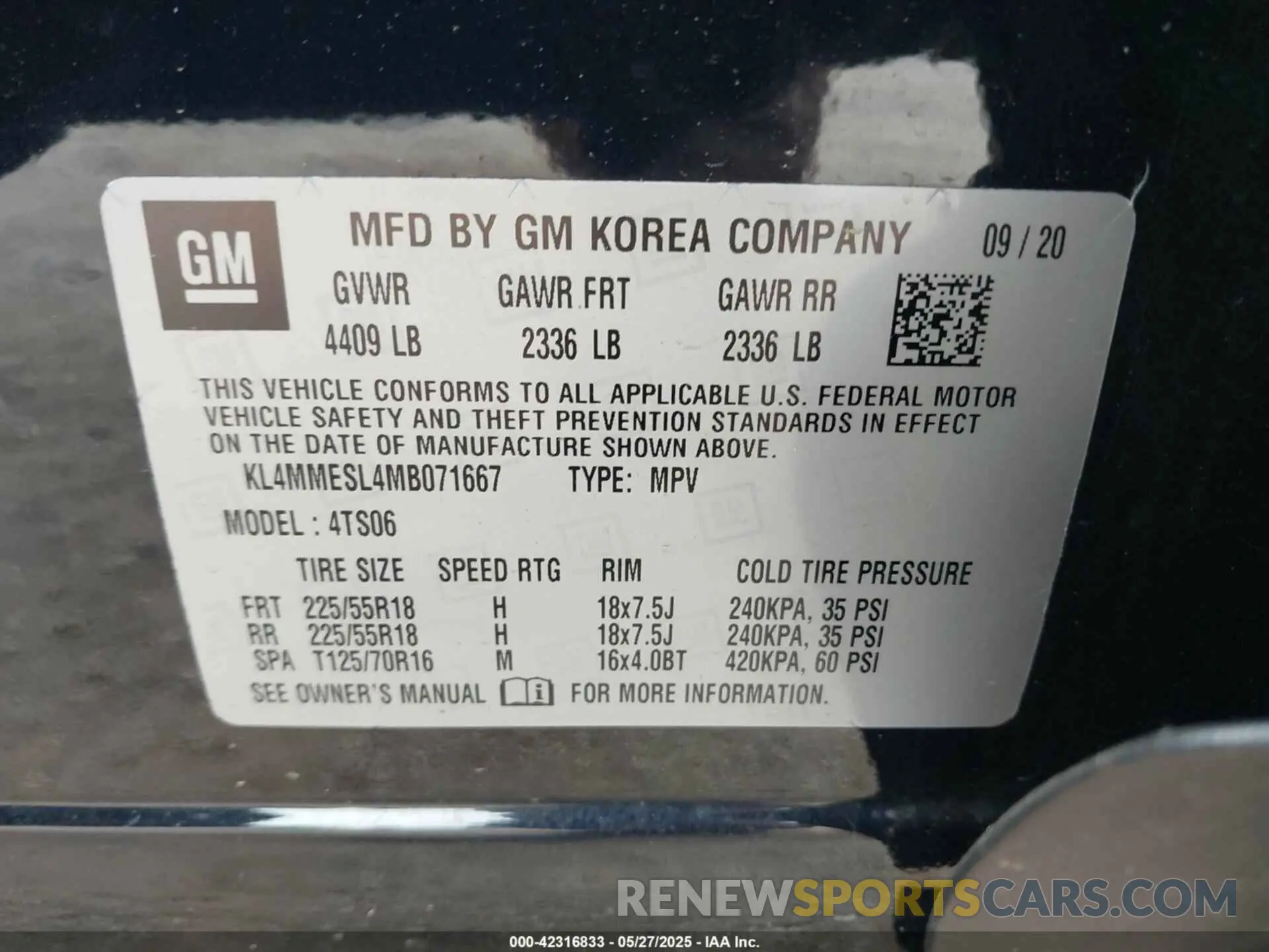 9 Photograph of a damaged car KL4MMESL4MB071667 BUICK ENCORE GX 2021