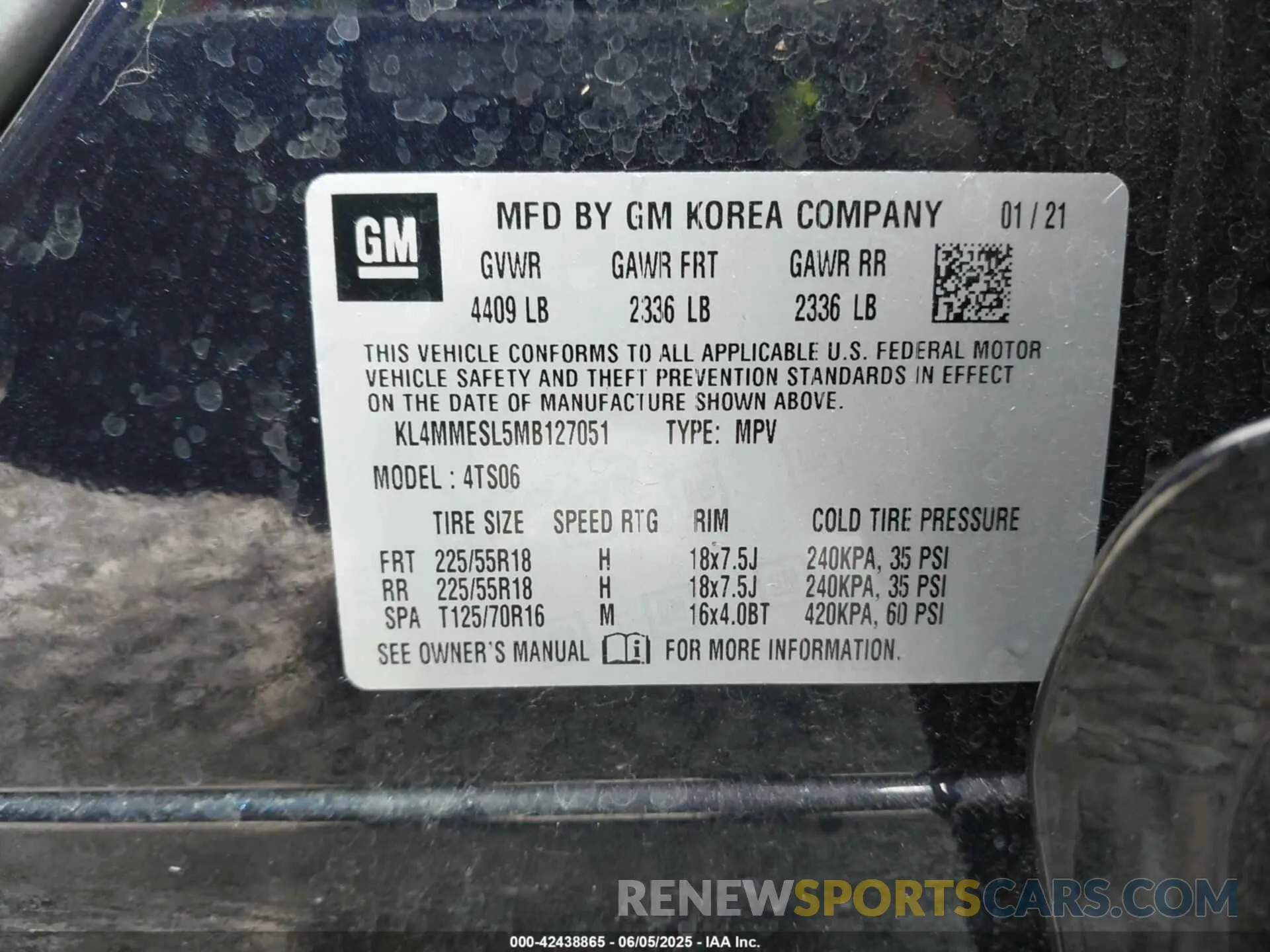 9 Photograph of a damaged car KL4MMESL5MB127051 BUICK ENCORE GX 2021