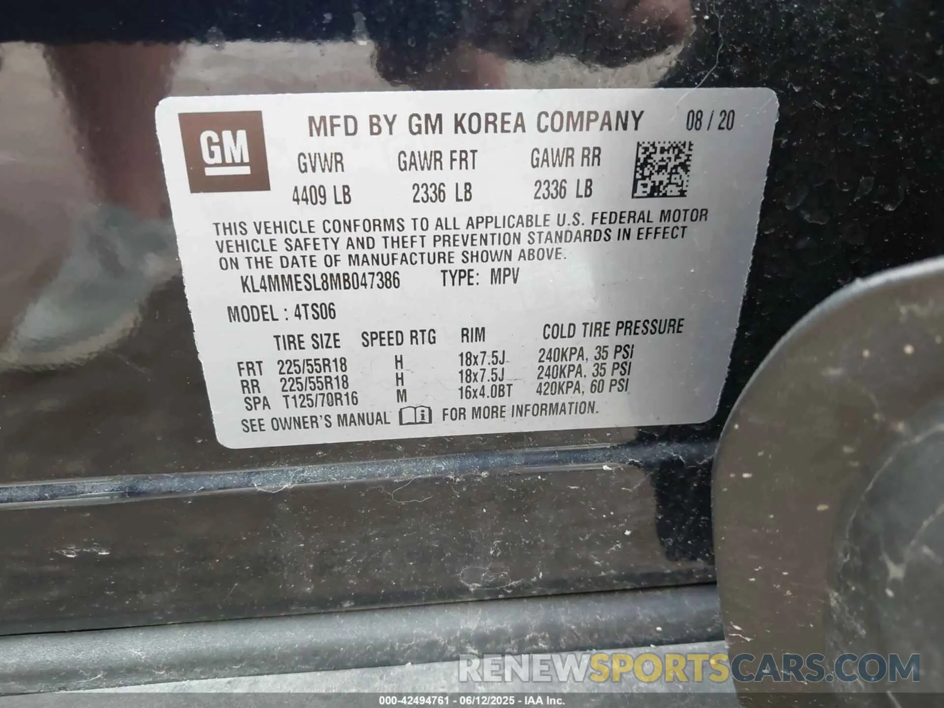 9 Photograph of a damaged car KL4MMESL8MB047386 BUICK ENCORE GX 2021