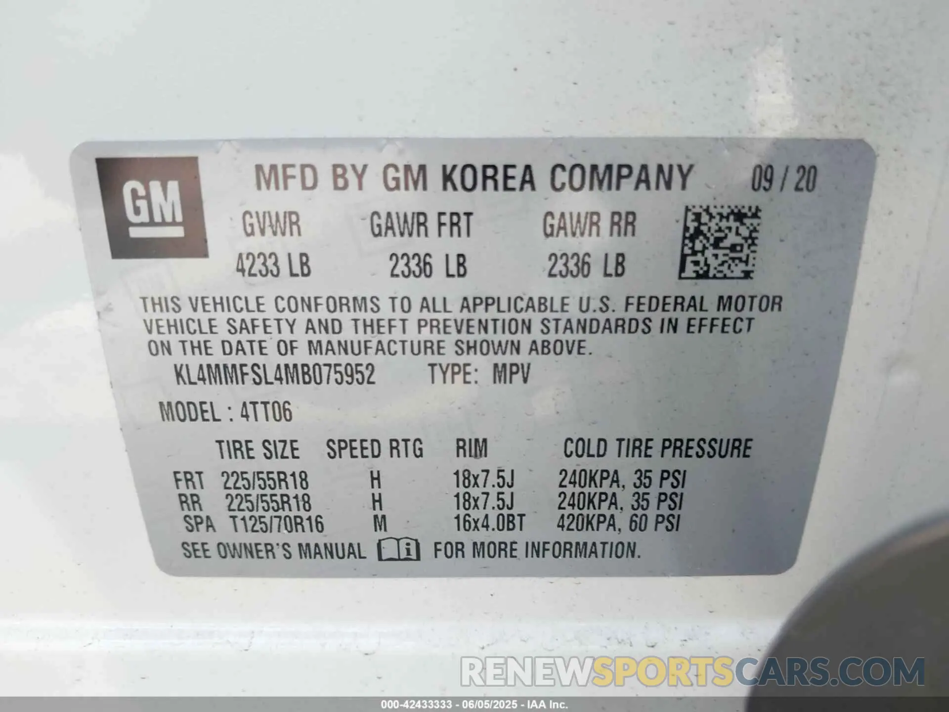9 Photograph of a damaged car KL4MMFSL4MB075952 BUICK ENCORE GX 2021