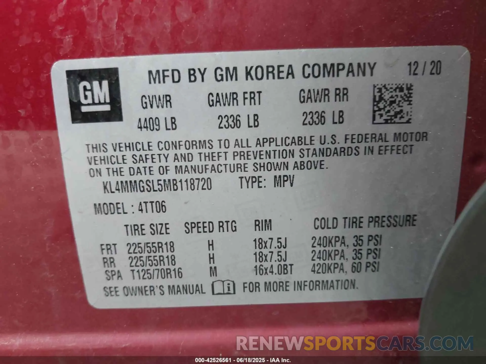 9 Photograph of a damaged car KL4MMGSL5MB118720 BUICK ENCORE GX 2021