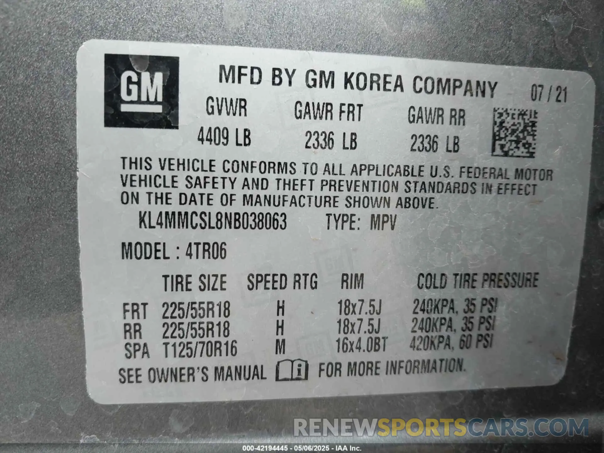 9 Photograph of a damaged car KL4MMCSL8NB038063 BUICK ENCORE GX 2022