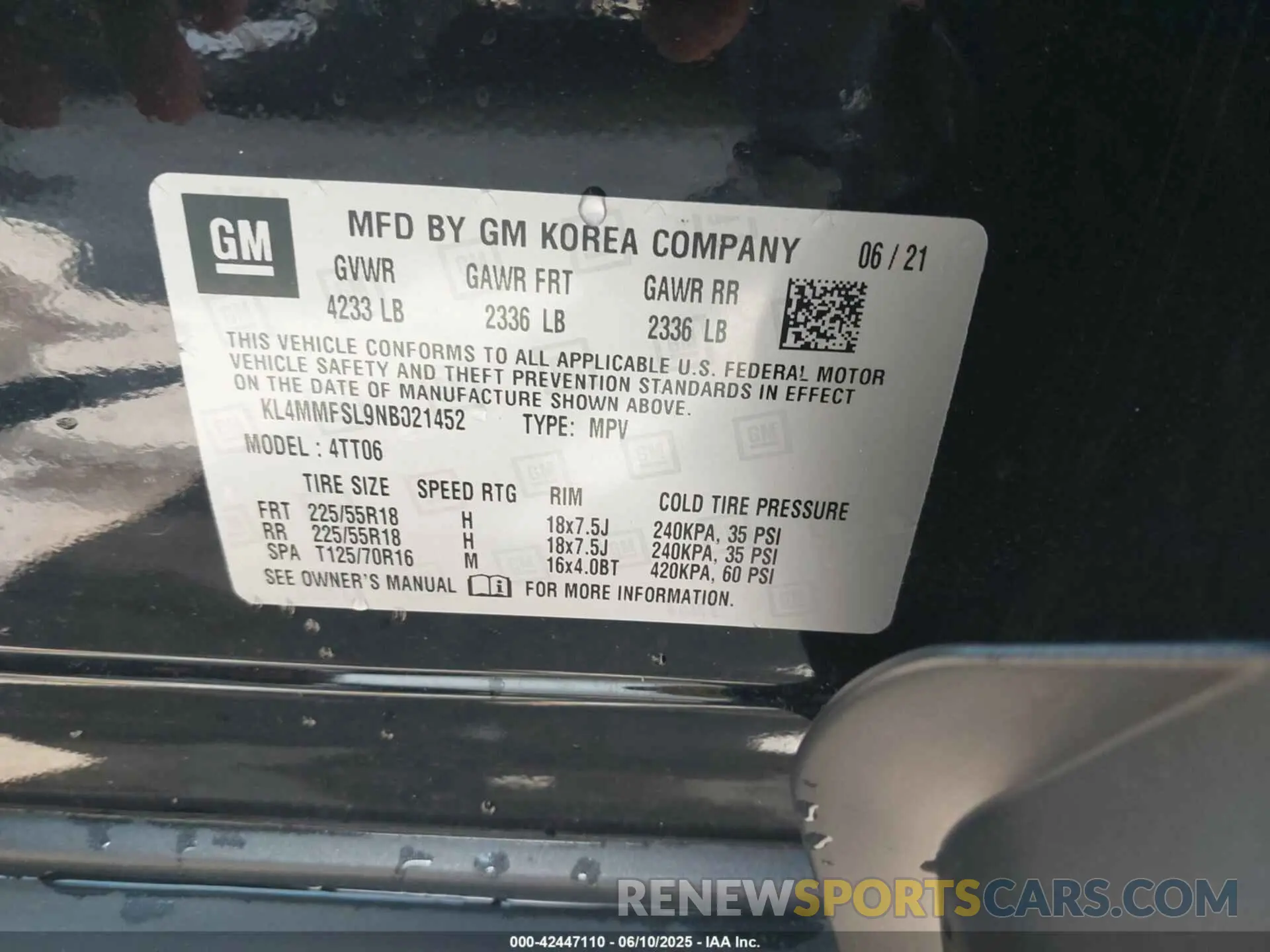 9 Photograph of a damaged car KL4MMFSL9NB021452 BUICK ENCORE GX 2022