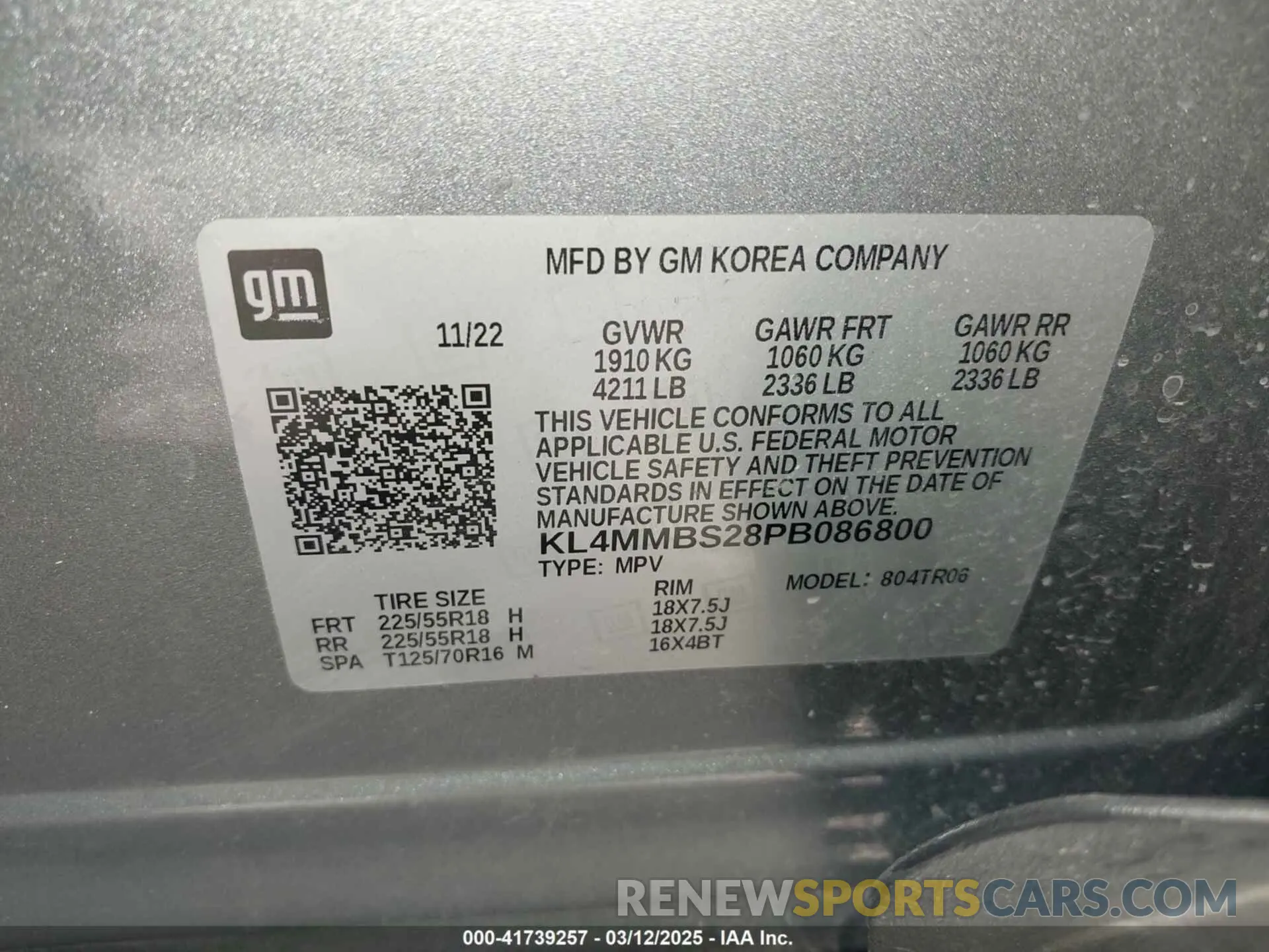 9 Photograph of a damaged car KL4MMBS28PB086800 BUICK ENCORE GX 2023