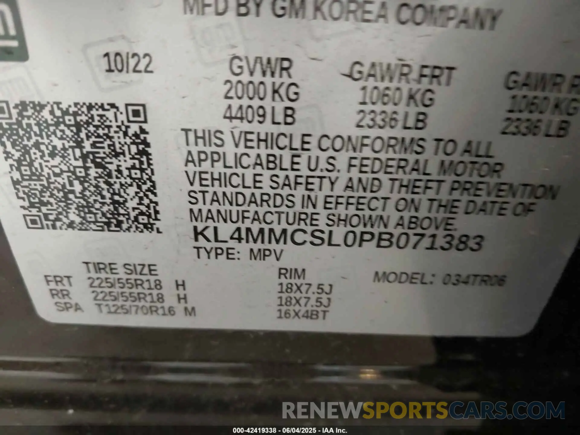 9 Photograph of a damaged car KL4MMCSL0PB071383 BUICK ENCORE GX 2023