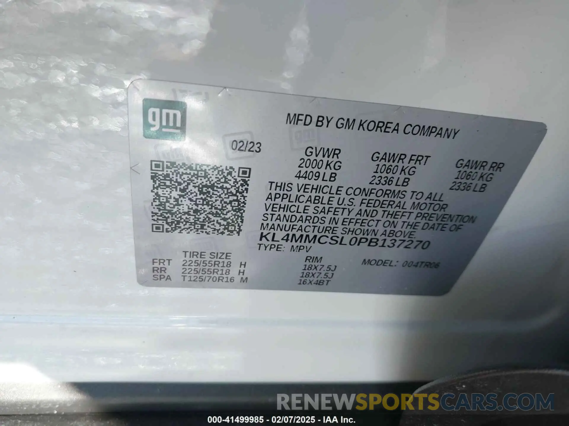 9 Photograph of a damaged car KL4MMCSL0PB137270 BUICK ENCORE GX 2023
